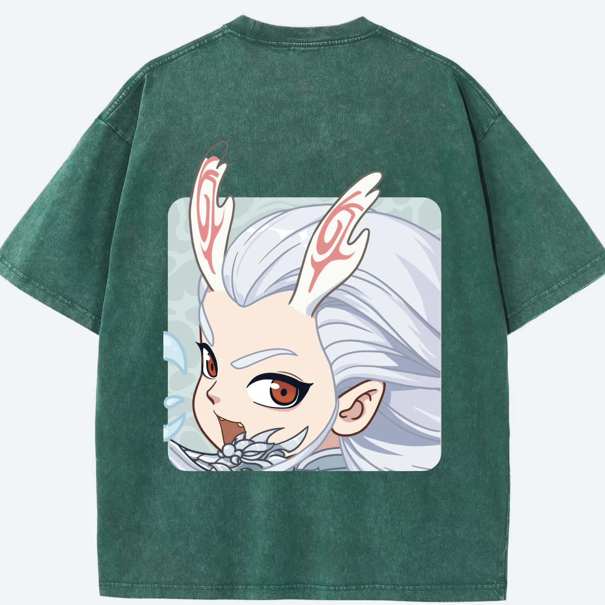 （画像用） Ne Zha 2 ナタ 魔童の大暴れ 綿100% ヴィンテージ風 半袖Tシャツ（背面プリント）